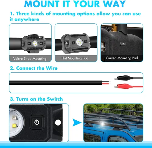 Vista 4 de 1 arnés de cableado de plomo para barra de luz LED — Kit IP68 de nailon de 12V 40A 300W 16AWG Nylon Wiring Harness 40A Relay + 30A Fuse Fits