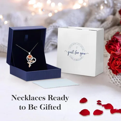 Vista 6 de PAITAIN Regalos para el día de la madre, collares de piedra natal rosa, plata esterlina S925 para su esposa, novia, mujer, mamá, hermana, hija