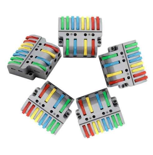Vista 4 de Conectores de cable, conectores de tuercas de alambre de palanca compacta, terminales de cable 2 en 4 salidas para conexión rápida 28-12 AWG, 5