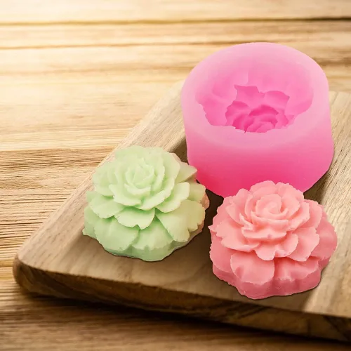 Vista 5 de Molde de silicona para velas de clavel 3D para jabón, fondant, decoración de pasteles, chocolate, dulces, arcilla Ploymer, regalo del día de la madre