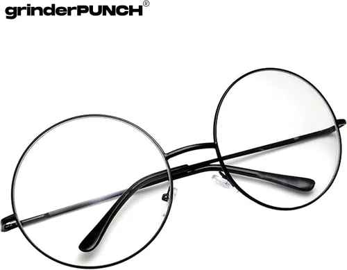 Vista 9 de grinderPUNCH - Lentes transparentes con marco circular redondo sin receta
