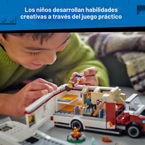 Vista 7 de LEGO City - Furgoneta de Vacaciones de Aventura Festiva 60454 - Juego de juguetes de construcción para niños, niños y niñas a partir de 6 años