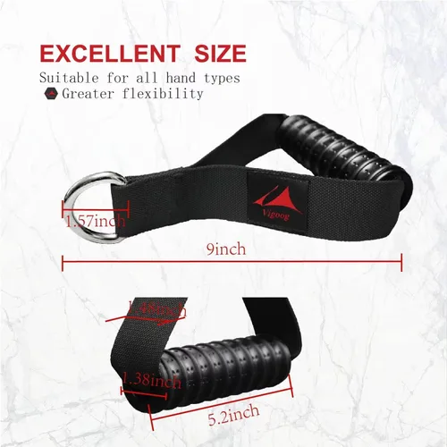 Vista 12 de Heavy Duty Gym Workout Handles Attachment for Cable Machine,Resistance Band,Pulley System Home Exercise Equipment, Comfortable and Stronger Grip