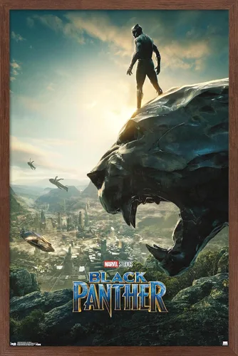 Vista 13 de Trends International Marvel Cinematic Universe - Póster de pared de una hoja de Black Panther Monument, 14.725 x 22.375 pulgadas, versión enmarcada