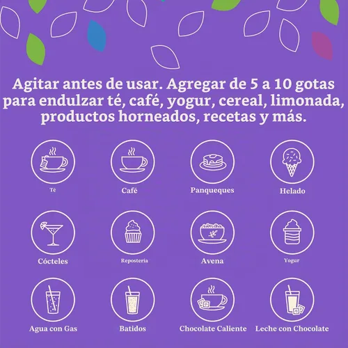 Vista 8 de NuNaturals Edulcorante líquido orgánico de estevia, transparente, sin sabor, plástico, 4 onzas
