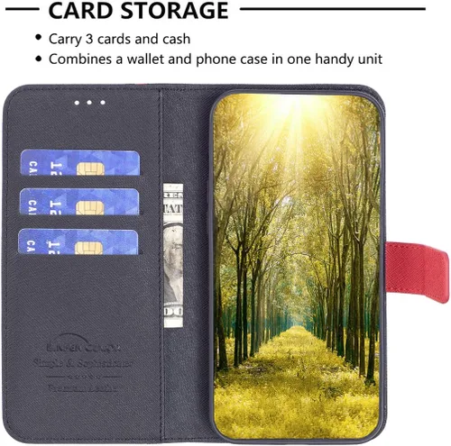 Vista 3 de Funda compatible con Nothing Phone 1, piel sintética, compatible con Nothing Phone One (A063), protección con cierre magnético, funda de cartera