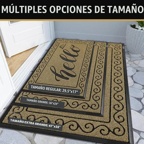 Vista 5 de Yimobra Tapetes de bienvenida para puerta delantera, 29.5 x 17 pulgadas, de alta resistencia, resistente al agua, para puerta exterior, entrada