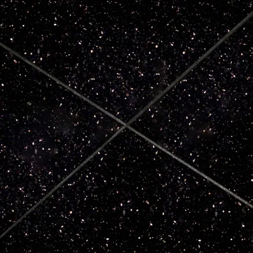 Vista 4 de Tenedos Azulejo de granito pulido de 18 x 18 pulgadas, galaxia negra, 1 pieza de 2.25 pies cuadrados de cobertura para suelo, pared, cocina, baño