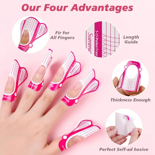 Vista 5 de Subay Taladro de uñas eléctrico profesional para el cuidado de las uñas con 200 piezas de formas de uñas largas rosas profesionales para uñas