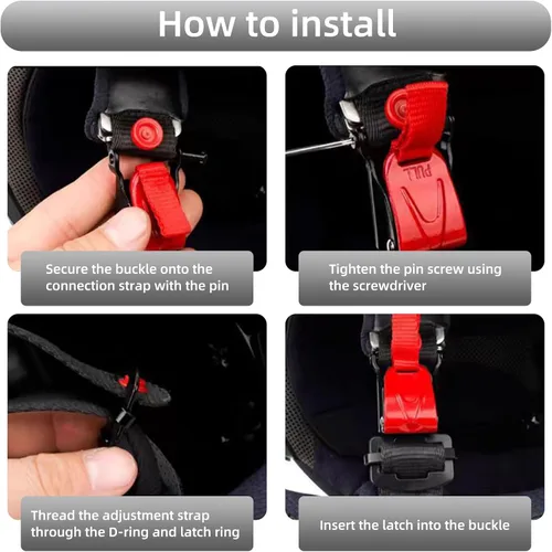 Vista 4 de NICENEEDED Adaptador de correa de barbilla para casco de trinquete, kit de hebilla de liberación rápida para casco, accesorios para casco