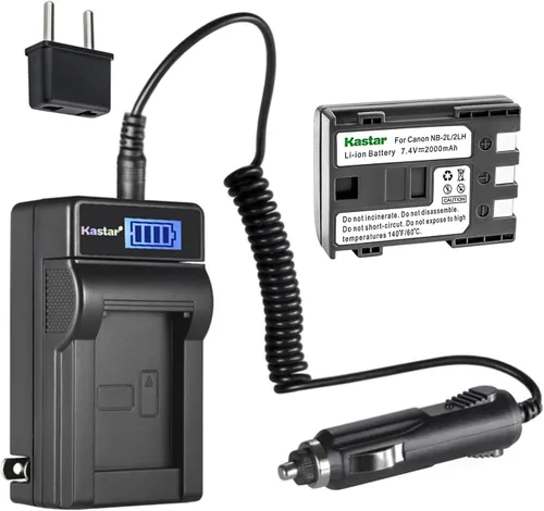 Vista 8 de Kastar NB-2LH - Cargador de batería LCD AC compatible con Canon ZR800, ZR830, ZR850, ZR900, ZR930, ZR950, ZR960, MD100, MD101, MD110, MD111, MD120