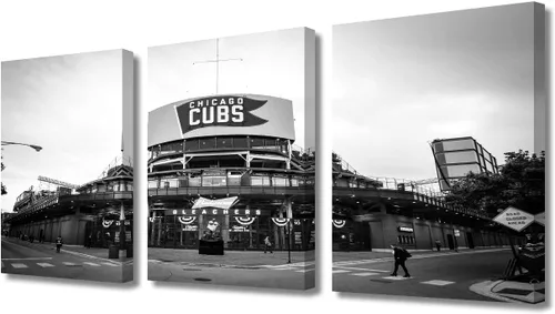 Vista 21 de TUMOVO American Major Baseball - Lienzo decorativo para pared, diseño de estadio de los Bravos, 3 piezas, arte de pared de Filadelfia, cuadros
