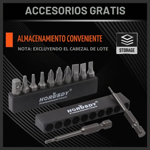 Vista 6 de HORUSDY Juego de 2 piezas de punta magnética de 1/4" para destornillador, soporte de broca magnética, de 190mm y 90mm de largo, mango