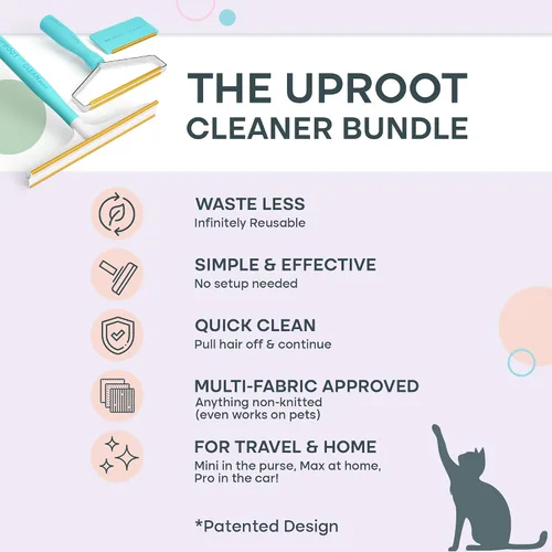 Vista 3 de Uproot Clean Fur-Nado - Kit de supervivencia – Uproot Cleaner Pro Pet Hair Remover Tool + Mini & Max Variants – Herramienta de eliminación de pelo
