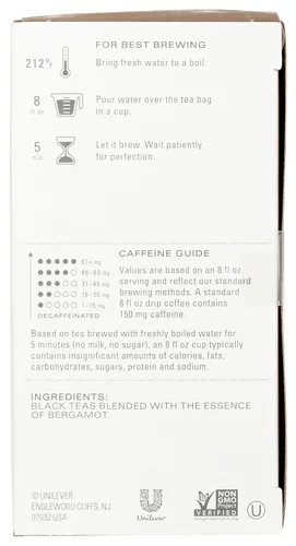 Vista 2 de Tazo Bolsas de té para una deliciosa bebida Earl Grey con alto nivel de cafeína 20 bolsas de té