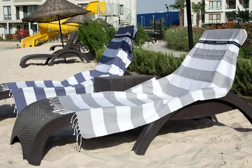 Vista 5 de Clotho - Toallas de baño de Peshtemal turco, 100 % algodón, 39 x 70, ligeras, elegantes, toallas de playa y ejercicio, Algodón, paquete de de 4
