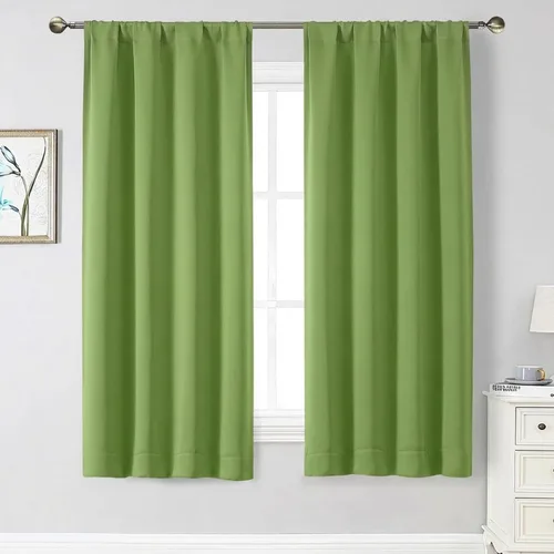 Vista 134 de Cortinas opacas para dormitorio, sala de estar, juego de 2 paneles de 54 pulgadas de largo, cortinas de oscurecimiento de habitación con aislamiento