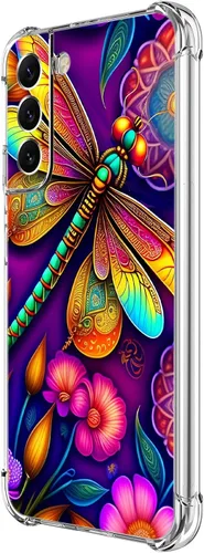Vista 36 de Funda para Galaxy S21 FE 5G, protección contra caídas de flores de mariposa azul, a prueba de golpes, carcasa protectora de cuerpo completo Mariposa