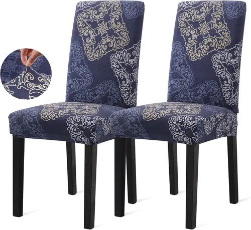 Vista 67 de Sufdari Juego de 2 fundas para sillas de comedor, fundas para sillas de cocina, fundas para sillas Parsons, protectores de sillas de elastano