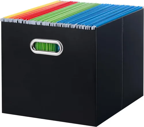 Vista 41 de Oterri Caja Organizadora de Archivos de Cartón para Carpetas Colgantes Tamaño Carta, Caja de Archivos para Escritorio de Computadora, Archivador