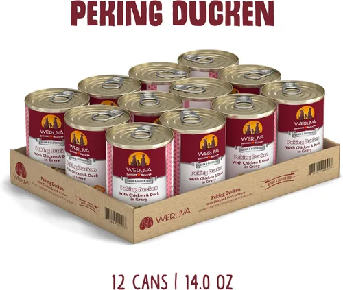 Vista 2 de Weruva Comida Clásica para Perros, Peking Ducken con Pechuga de Pollo y Pato en Salsa, Lata de 14oz (Paquete de 12)