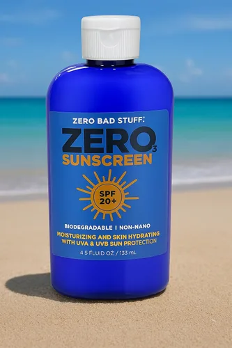 Vista 2 de ZERO SPF 20 Protector solar natural, protector solar UVA/UVB para deporte y uso diario, loción solar amigable con los arrecifes de coral, fabricado
