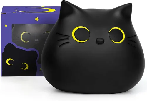 Vista 9 de Alcancía de gato para niños, caja de dinero, alcancía irrompible para niñas, banco de gato negro, banco de dinero para niños, Navidad, 5.5 x 5