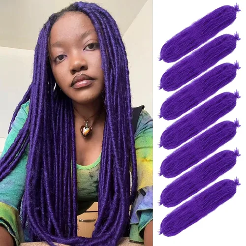 Vista 50 de Cabello para Trenzas Marley Twist de 10 pulgadas Negro 3 Paquetes Cabello Afro Twist Elástico Preseparado para Locs Suaves Cabello Spring Twist