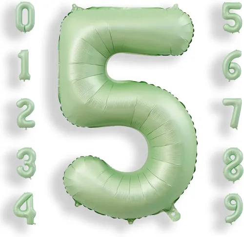 Vista 44 de AULE Globos grandes de 40 pulgadas con números 0 azules, globos grandes de números de aluminio, decoraciones de fiesta de cumpleaños de helio