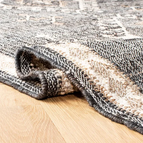Vista 6 de SAFAVIEH Kilim Collection - Alfombra decorativa de 2 x 3 pies, color negro y marfil, yute de tejido plano hecho a mano, ideal para zonas de alto