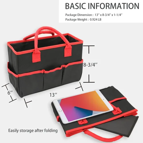 Vista 4 de Cupohus - Bolsa de almacenamiento para organizador de arte y manualidades con bolsillos y asas, organizador portátil de tela Oxford para maestros
