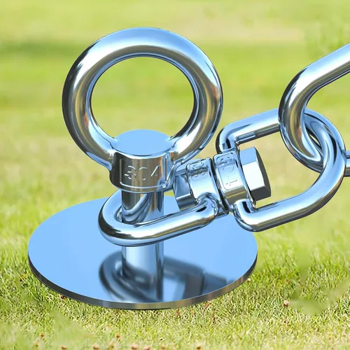 Vista 10 de TOPKNOT Cable y Estaca de Acero Inoxidable de Servicio Pesado de 15 Pies para Atar Perros, Carrera para Perros con Giro de 360°, A Prueba de Óxido