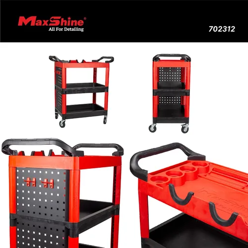 Vista 3 de Maxshine Carrito de Detallado Premium de Servicio Pesado - Carrito de Detallado de Automóviles, Carrito de Detallado para Detallado Automotriz