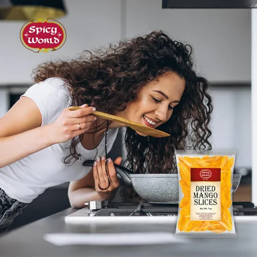 Vista 5 de Spicy World Bolsa de rodajas de mango seco de 7 onzas, mango natural, suave y jugoso, bajo en azúcar, sin sulfuro, ligeramente endulzado