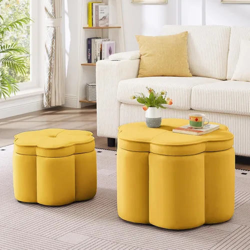 Vista 7 de Otomana redonda con patas de metal negro, reposapiés de 22.05 pulgadas de ancho, reposapiés tapizado para sala de estar, dormitorio, entrada