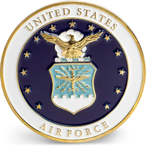 Vista 5 de Moneda de Oración de las Fuerzas Armadas de la Fuerza Aérea - Moneda de Desafío del Valor de la USAF - Regalos para la Fuerza Aérea - Negocio Usmc