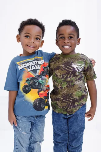 Vista 2 de Monster Jam Paquete de 3 camisetas de algodón de manga corta para niños