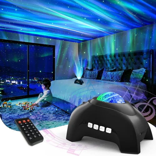 Vista 8 de AIRIVO - Proyector de estrellas, proyector de luz nocturna y altavoz de música y ruido blanco, proyector de máquina de sonido para niños adultos