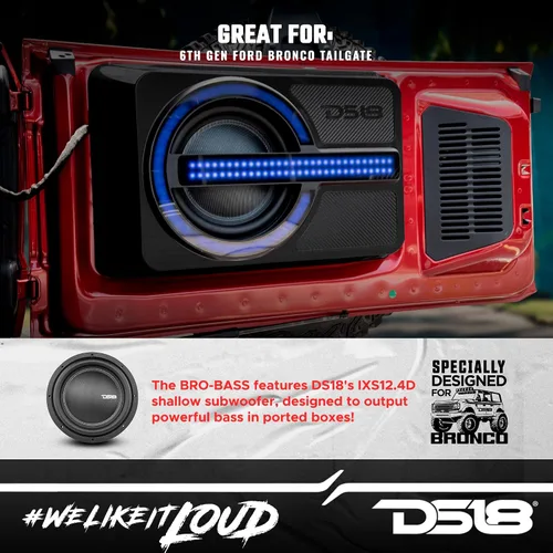 Vista 3 de DS18 Ford Bronco - Carcasa para portón trasero con subwoofer de 12 pulgadas, 800 W, RMS, 1600 W, potencia máxima, 2 ohmios, resistente al agua