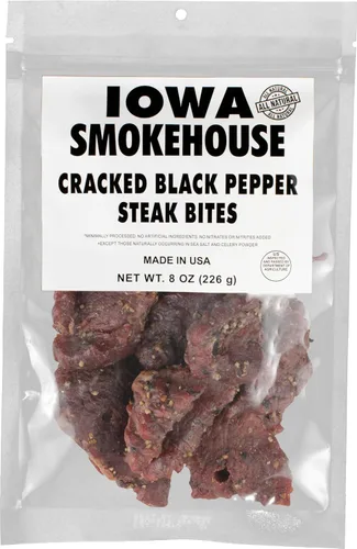 Vista 6 de IOWA SMOKEHOUSE Bocaditos de bistec, 4 onzas (pimienta negra agrietada pequeña)