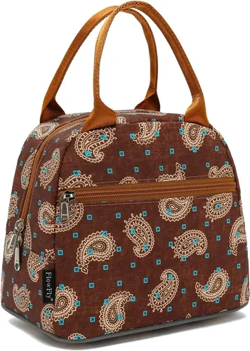 Vista 28 de Bolsa de almuerzo aislada FlowFly - Bolsa de asas organizadora para mujeres/hombres, Alpaca