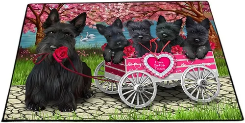 Vista 13 de Doggie of the Day Scottish Terrier Dogs Floor Mat - 4th of July Independence Day - Best Dog Doormat - Protector Decor - Unique Portrait Art