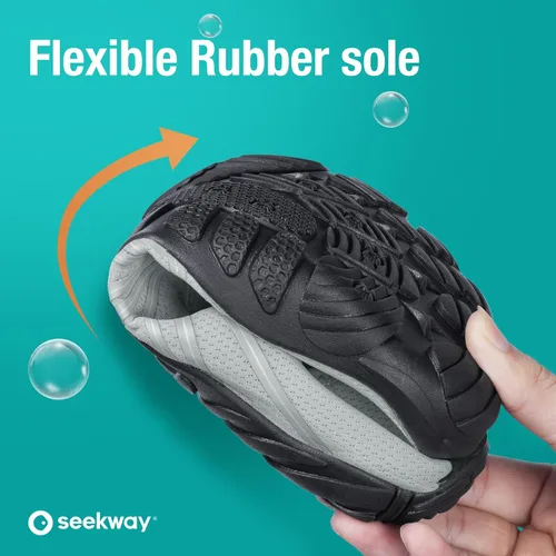 Vista 2 de SEEKWAY - Zapatos de agua unisex, de secado rápido, tipo calcetín y con sensación de pies descalzos para adultos ideales para playa, natación, río
