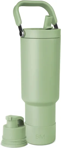 Vista 66 de Simple Modern Trek Pivot Vaso con pajita abatible de 30 oz con asa Botella de agua y protector Tapas intercambiables de pajita y para beber
