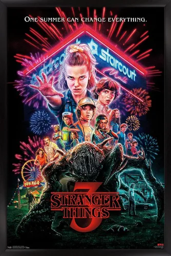 Vista 14 de Trends International Netflix Stranger Things: Season 3 - Póster de pared de una hoja, 14.725 x 22.375 pulgadas, versión enmarcada de madera