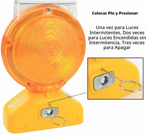 Vista 9 de BLIGHT-ST - Luces de advertencia LED ámbar recargables solares de barricada Señal de tráfico intermitente de visibilidad de 2 lados, tipo A/C