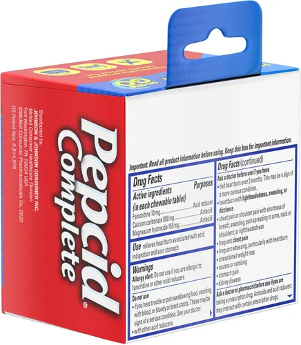 Vista 7 de Pepcid Reductor de ácido de doble acción completo + tabletas masticables antiácidas, sabor a bayas, 8 unidades.