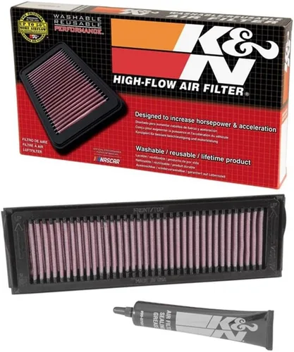 Vista 4 de K&N Filtro de aire del motor: Alto rendimiento, Premium, Filtro de aire Powersport: Se adapta a 2004-2007 KAWASAKI (ZX1000 Ninja ZX-10R) KA-1004