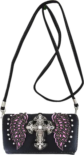 Vista 5 de Juego de cartera de estilo occidental con alas cortadas con láser para mujer