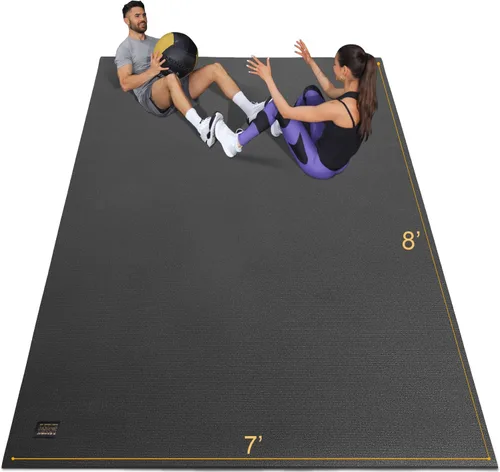 Vista 7 de Gxmmat Extra Wide Large Exercise Mat 12'x7'/10'x7/8'x7(7mm), Thick Workout Mats for Home Gym Flooring, High-Density Durable Cardio Mat, Shoe